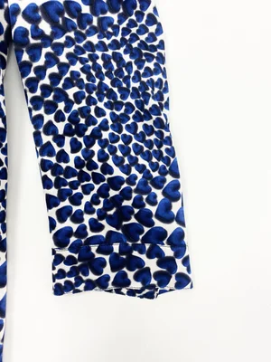 Prada S/S 2000 blue heart print silk top — JAMES VELORIA